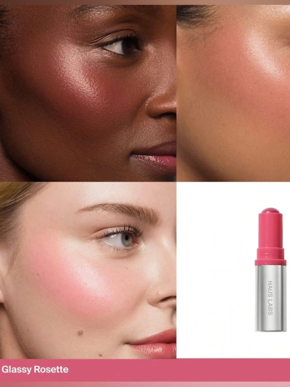 NEW Haus Labs Color Fuse Longwear Hydrating Glassy Lip + Cheek Blush Balm Stick